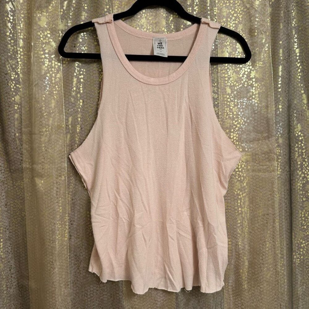 Free People We The Free Light Pink Stretchy Cozy Stretchy Rayon Tank Top Small